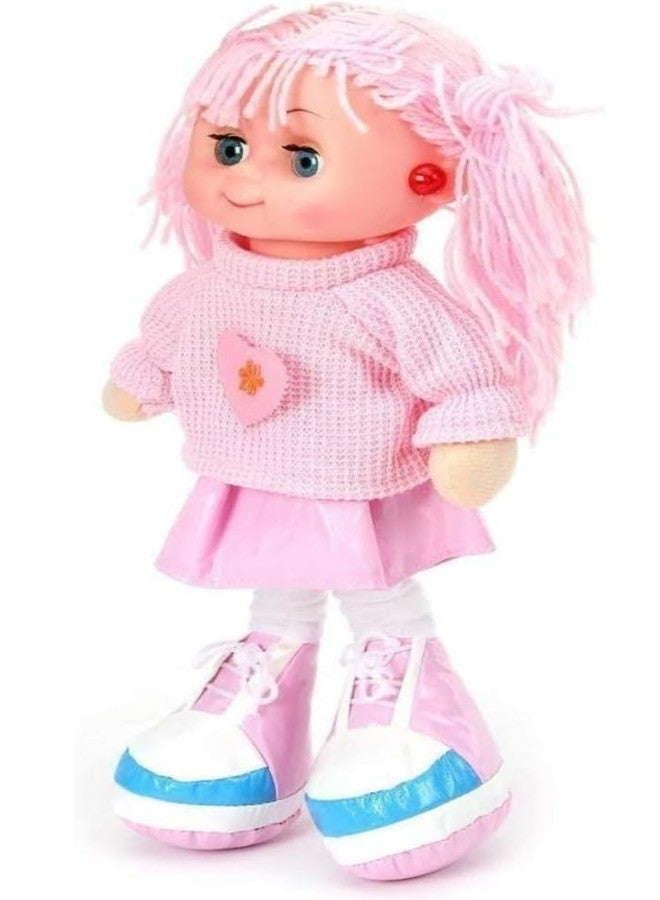 Manos Soft Plush Rag Doll with Red Yarn Hair, Heart Sweater, White Tights, Red and Green Sneakers (Stock Send AS PR Stock) Pack of 1 - Image 4
